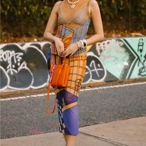 CIELO STUDIO Eames dress - orange/blue XS/S